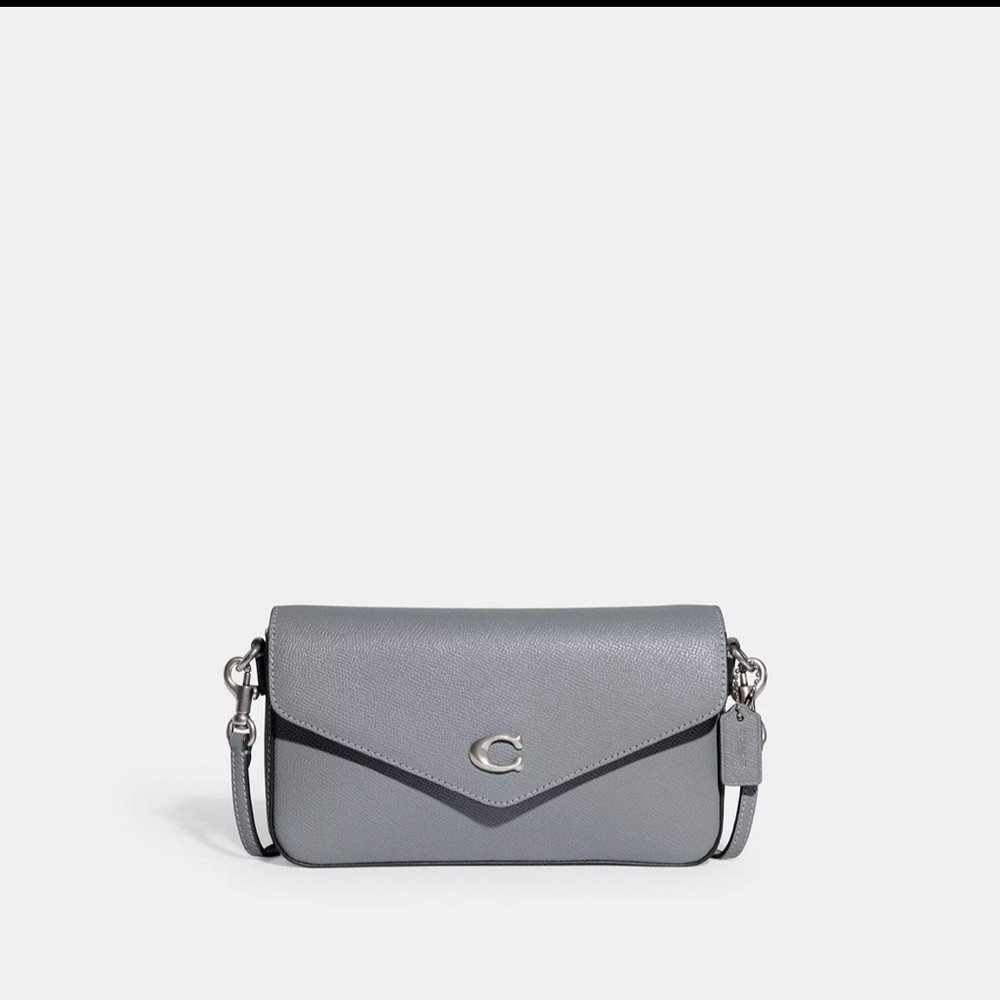 Coach wyn crossbody in silver/ blue grey